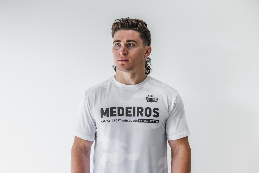 NOBULL Crossfit Games® 2021 Medeiros Jerseys Erkek - Beyaz Camo - Turkiye (NIR-591438)